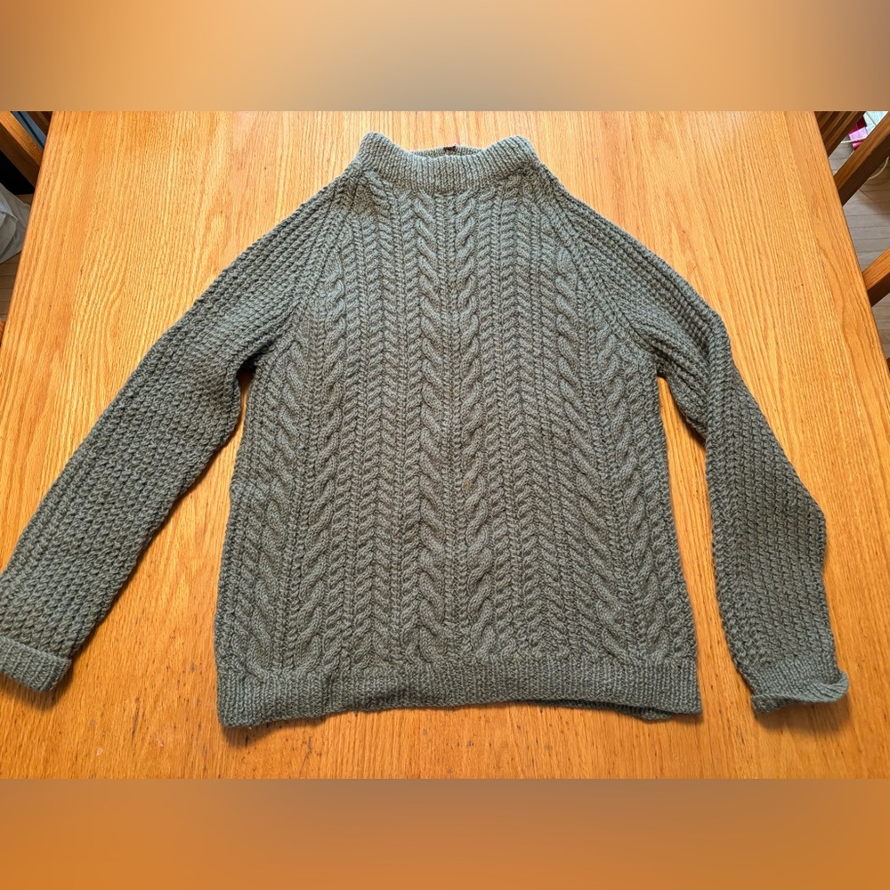 Beautiful Handmade Cable Knit Wool Sweater